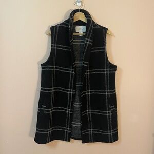 Rachel Zoe Long Open Front Wool Vest
